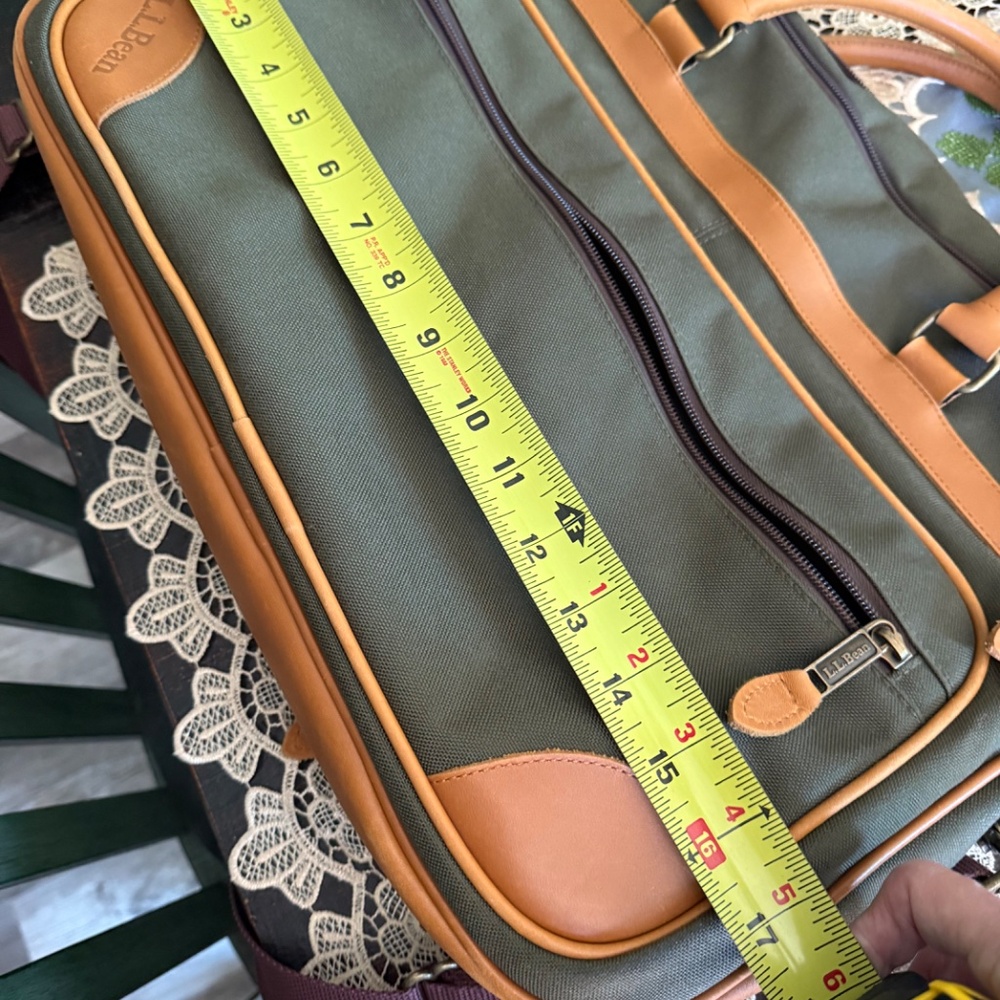 LL Bean leather trim carry on bag - Picture 2 of 9